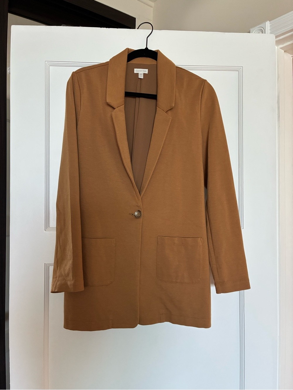 Garnet Hill Caramel Single-Button Blazer